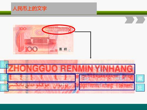 人民币上的文字有哪几种